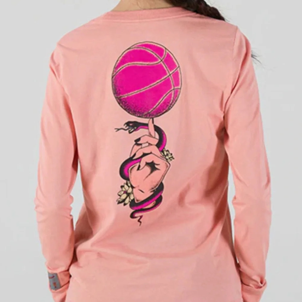 Women’s orange long sleeve 2022 release long sleeve basketball shirt, Medium